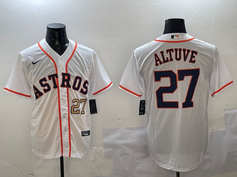 Men Houston Astros #27 Altuve White Game 2025 Nike MLB Jersey style 3->houston astros->MLB Jersey